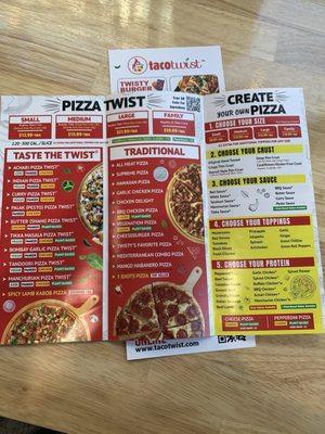 Pizza Twist Menu