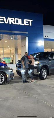 Couple with new cars yeii