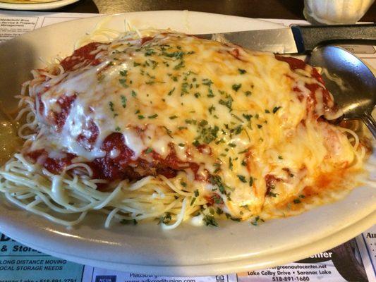 Chicken Parmesan with angel hair