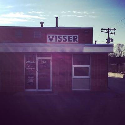 The outside of our shop in Elmhurst, IL. We are right near the intersection of York and Grand.