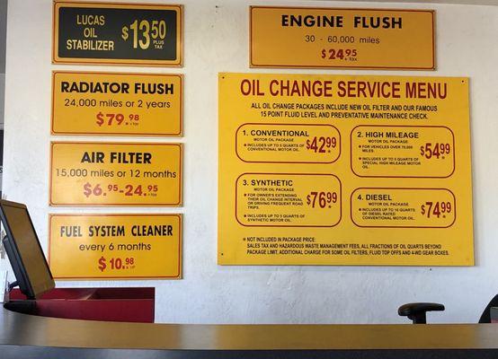 Updated prices for services (3/28/19)