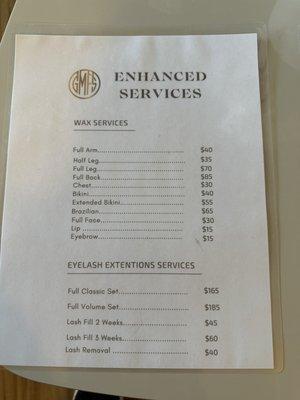 enhanced services pricing - dec 2022