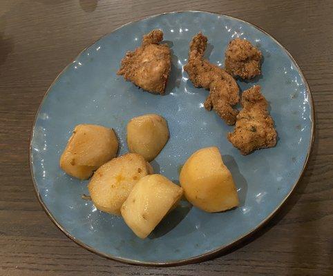 Chicken fingers and potatoes