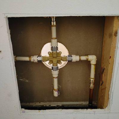 Rebuild plumbing for shower valve