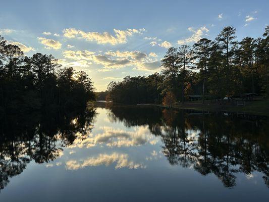 A beautiful autumn day at Gibson Pond just a few hours before the super moon.