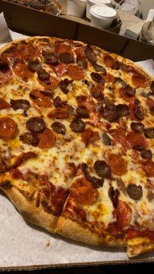 Pepperoni- sausage pizza