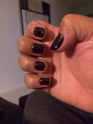 No Chip manicure. Color is like  a dark burgundy.