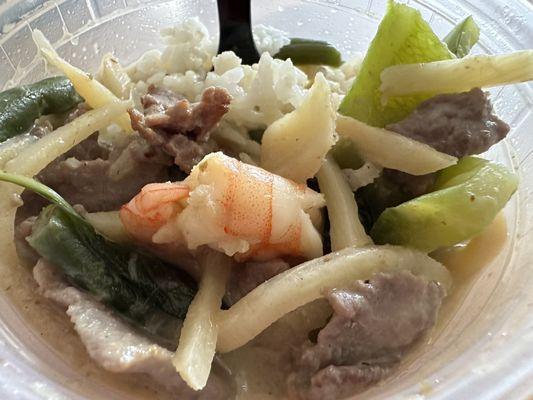 Green Curry Beef  & Shrimp