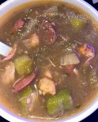 small shrimp, chicken, sausage, okra gumbo $4.99