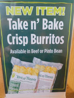 Take and bake crisp burritos!!