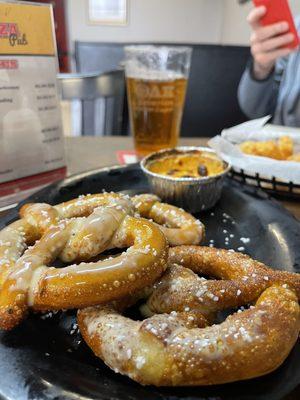 Pretzels and beer cheese