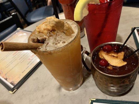 Seasonal specials were tasty- an apple margarita, and a holiday mule