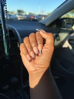 Gel-x set with chrome French tips