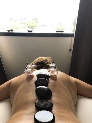 Hot stone massage & cupping therapy