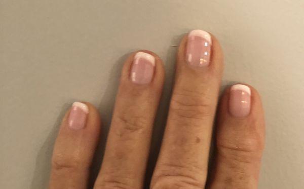 Gel French manicure.