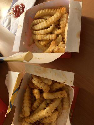 Ordered 2 orders of fries as "unseasoned" and they arrived as seasoned... Nothing but black pepper