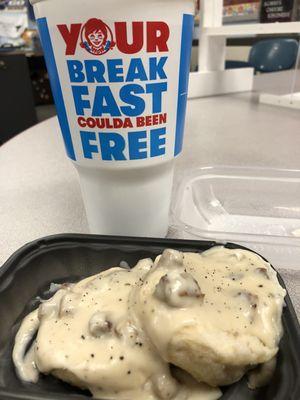 Wow! The biscuit and gravy is pretty good!