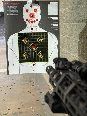 25 yards target practice using Red Dot AR15.