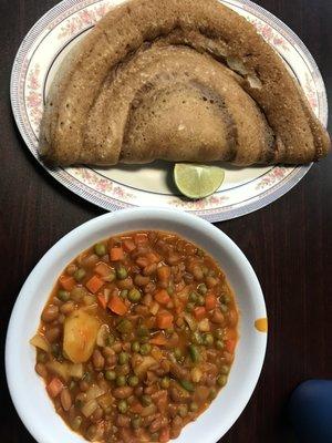 Injera and ful