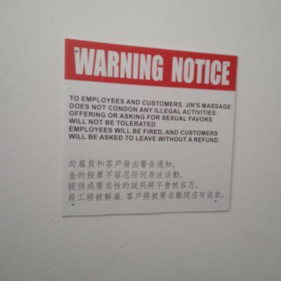 Sexual warning sign.