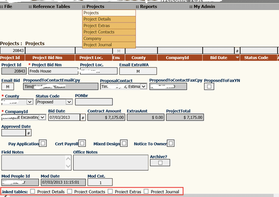 EXAMPLE Project Bidding, ,Customer Relationship Management.  Your application will look precisely as you need.