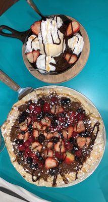 Nutella pizza and brownie skillet! Both so good