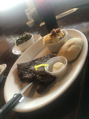 My wife's "Rustler's" cut sirloin with loaded mashed potatoes.