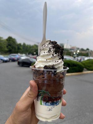 6/8/23 - Vanilla custard & chocolate Italian ice large gelati (on Jayden day)