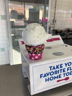 Chocolate Chip Cookie Dough on a sugar cone