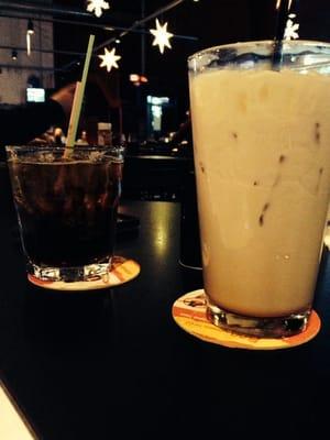 Here's my White Russian with hubby's Jack n Coke