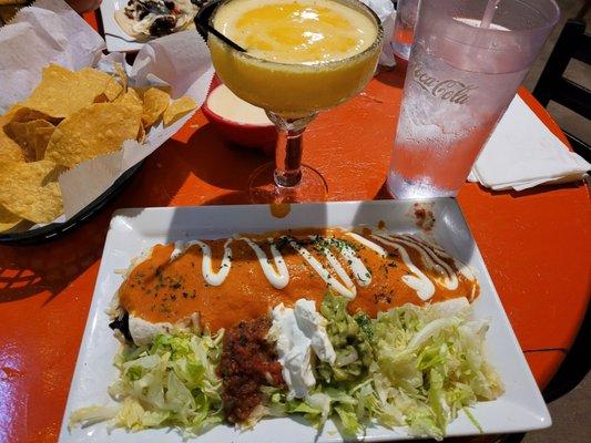 Bad Ass Burrito and Mango Margarita