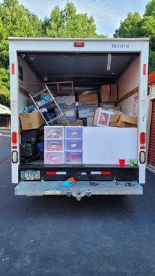 The contents of this 10' u-haul truck fit easily into a 10' x 8' unit.