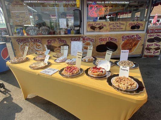 $12 cherry cheesecake funnel cake