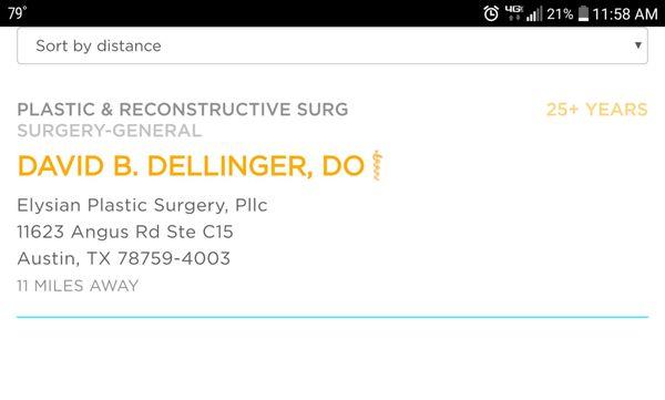 Dr. Dellinger's credentials posted on the osteopathic.org website.