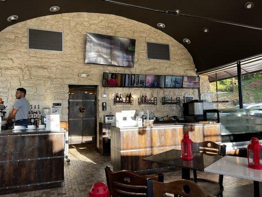 View of the order counter and food/beverage prep area.