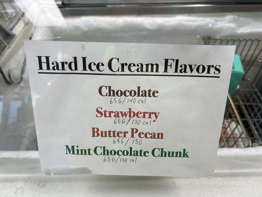 Flavors of hard icecreams