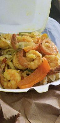 Curry Shrimp & Veggie. Veggies Are Steamed Cabbage.