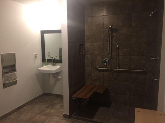 Large bathroom with shower