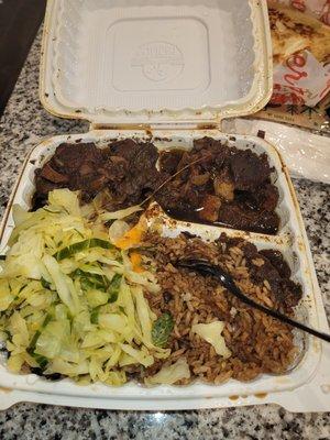 oxtails decent  very tiny in a small takeout container. cabbage bland