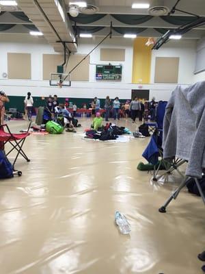 Swim meet prep area