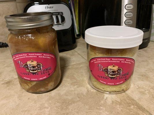 Today's treats...peach cobbler and pineapple upside down cake!