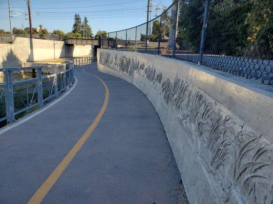 Concrete sculpted murals by Linda Patterson