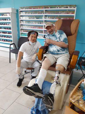 First time Pedicure. Great experience! Should have done this years ago. Tuan Sidney and Tina were great!