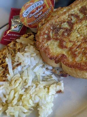 French toast and Golden hash browns