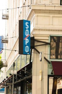 Sign above entrance to Social Policy (SOPO)