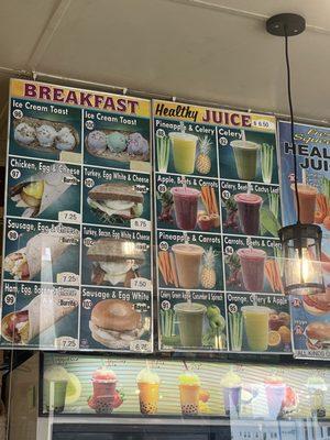 Ice cream and breakfast wraps & sandwiches. Also more fresh juice, pineapple and celery, beet, etc.