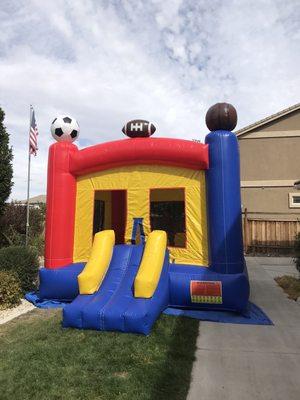 Sports theme bounce house