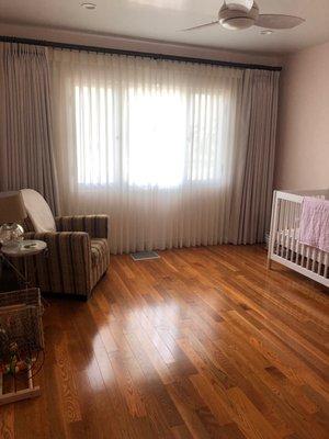 Custom drapes and sheers in the nursery.