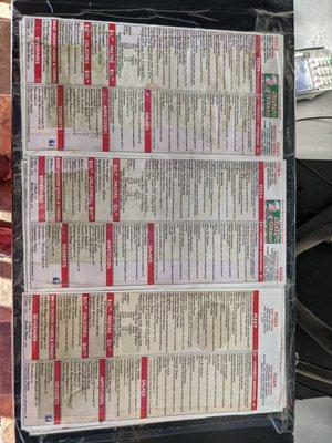 Full menu