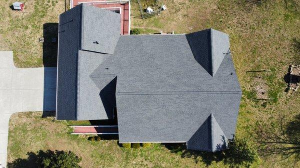 Overview of a completed roof install